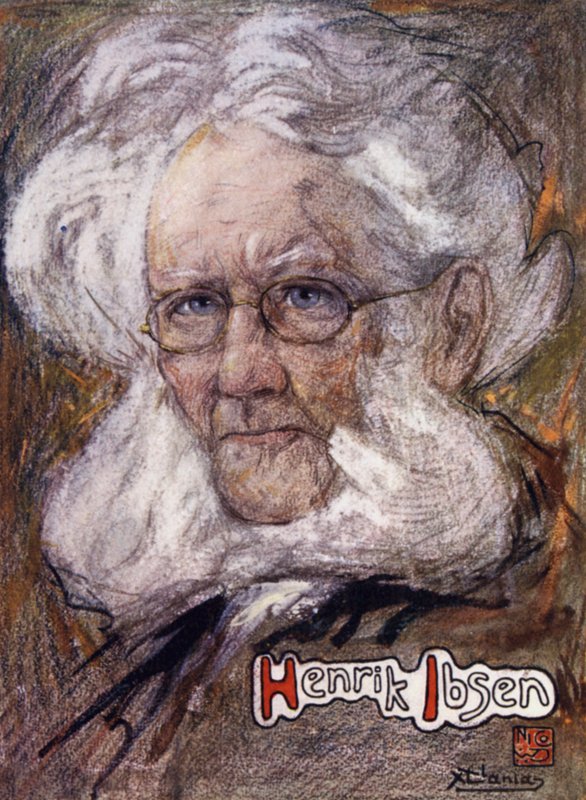 Norja: Henrik Ibsen (väri litho) tekijältä Nico Jungman