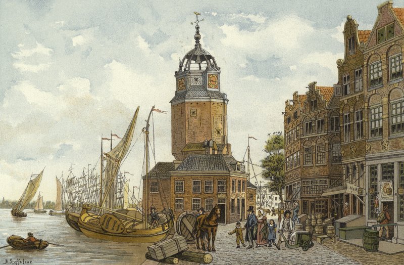 Haringpakkerstoren-torni, Amsterdam, 1800-luku tekijältä Nico Steffelaar