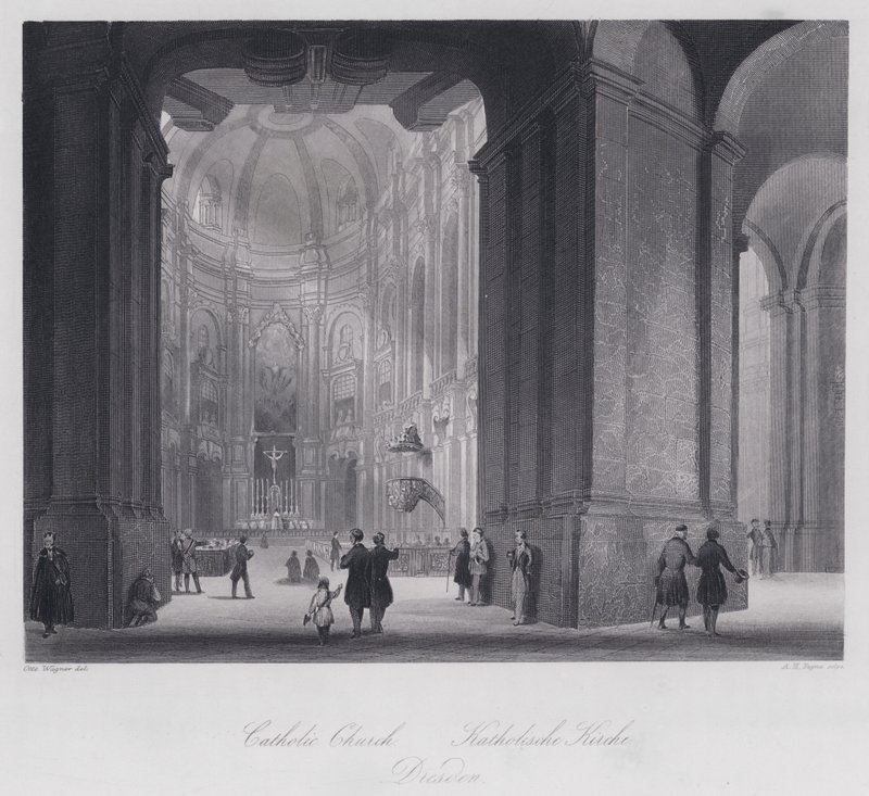 Katolinen kirkko, Dresden (kaiverrus) tekijältä Otto (after) Wagner