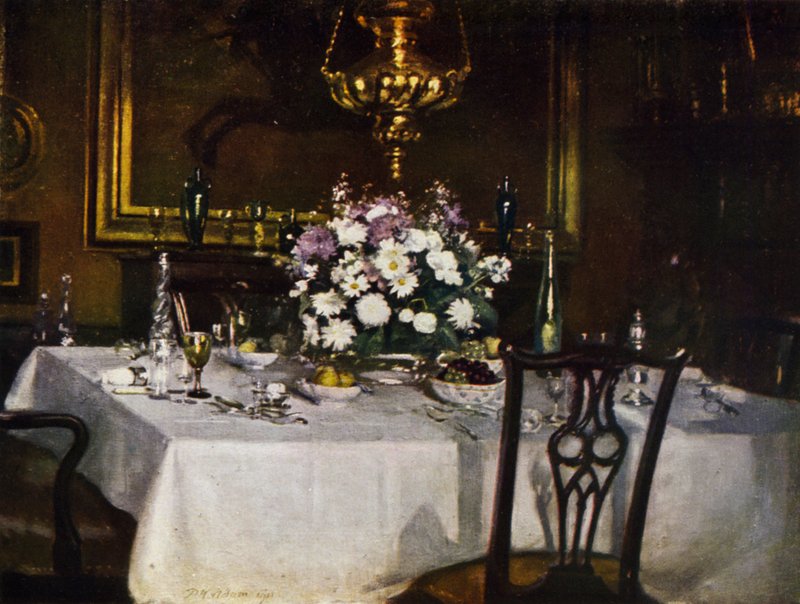 Ruokapöytä, Ardilea (väri litho) tekijältä Patrick William Adam