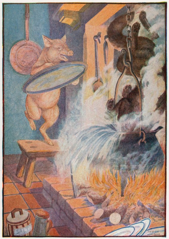 Putoamassa susi (väri litho) tekijältä Patten Wilson