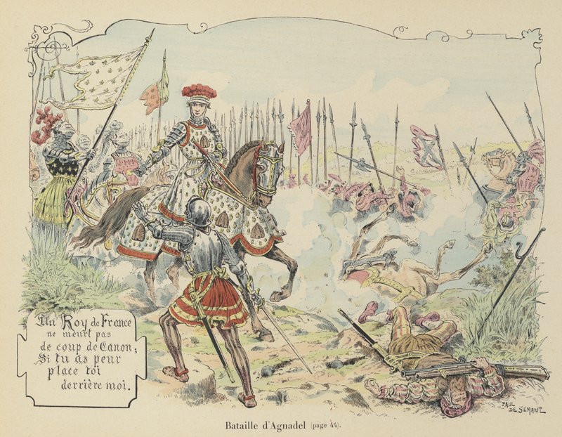 Ranskan kuningas Ludvig XII Agnadellon taistelussa Italiassa, 1509 tekijältä Paul de Semant