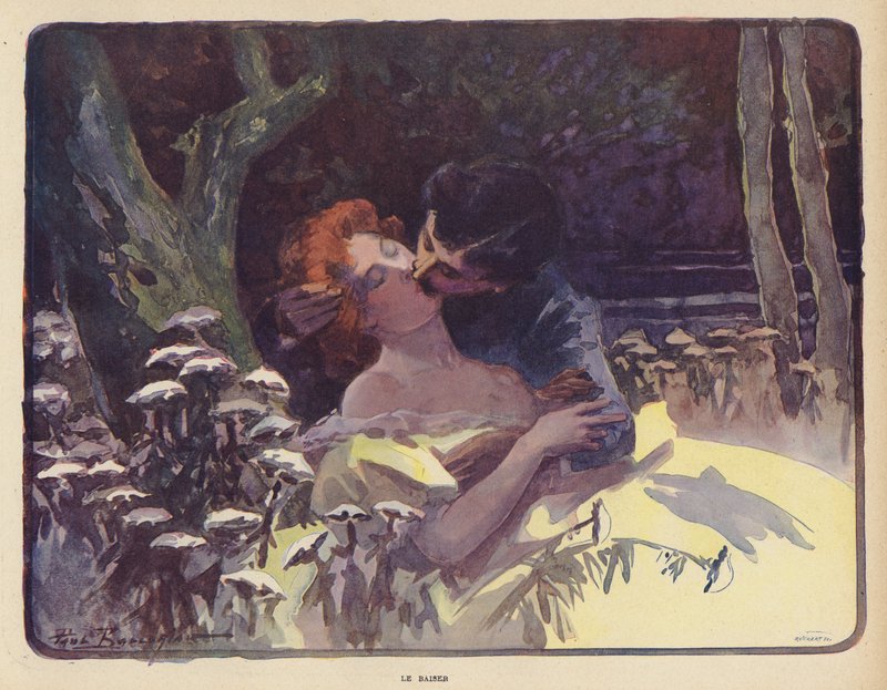 The Kiss (väri litho) tekijältä Paul Balluriau