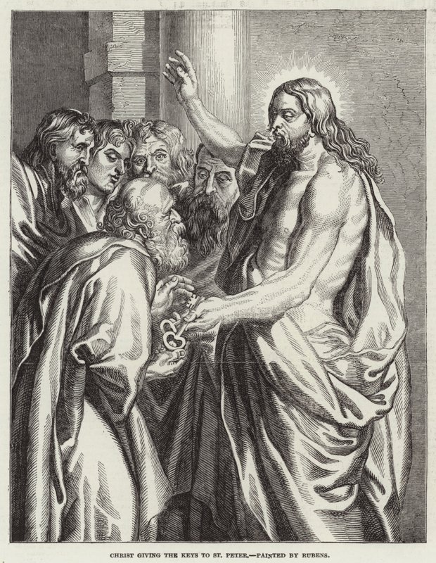 Kristus antaa avaimet Pietarille tekijältä Peter Paul Rubens