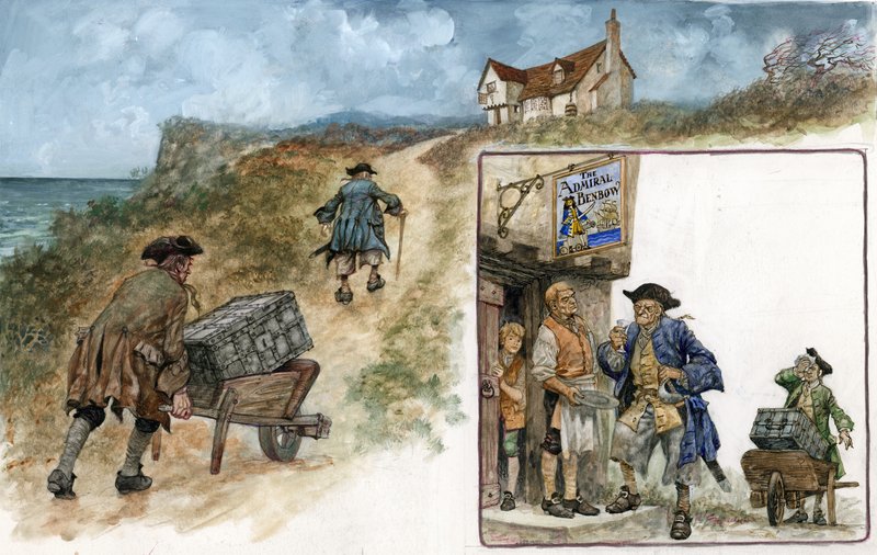 Kuvitus Treasure Islandille tekijältä Peter Jackson