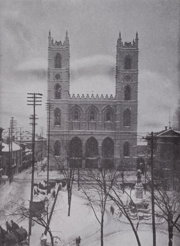 Notre Dame talvella, Montreal (m/w kuva) tekijältä Photographer Canadian
