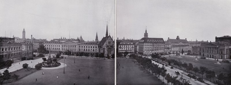 Leipzig: Panorama Augustusplatzilta (m/w kuva) tekijältä Photographer German