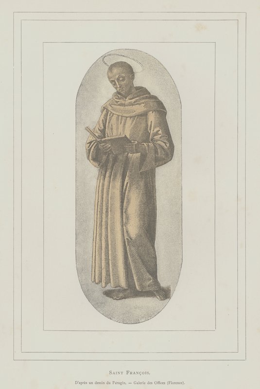 Pyhä Franciscus Assisilainen (litho) tekijältä Pietro (after) Perugino