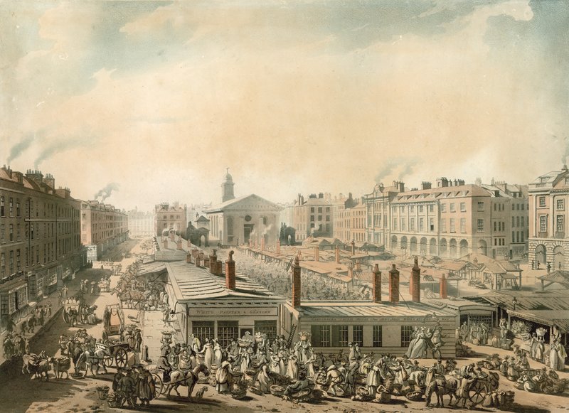 Covent Garden, Lontoo tekijältä Pugin and Rowlandson