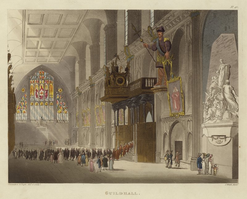 Guildhall tekijältä Pugin and Rowlandson