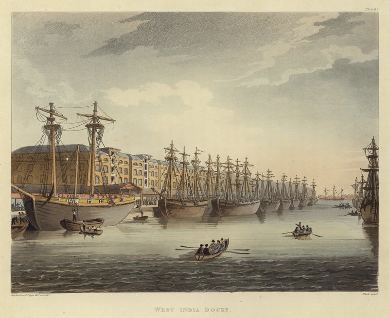 Länsi-Intian telakat tekijältä Pugin and Rowlandson