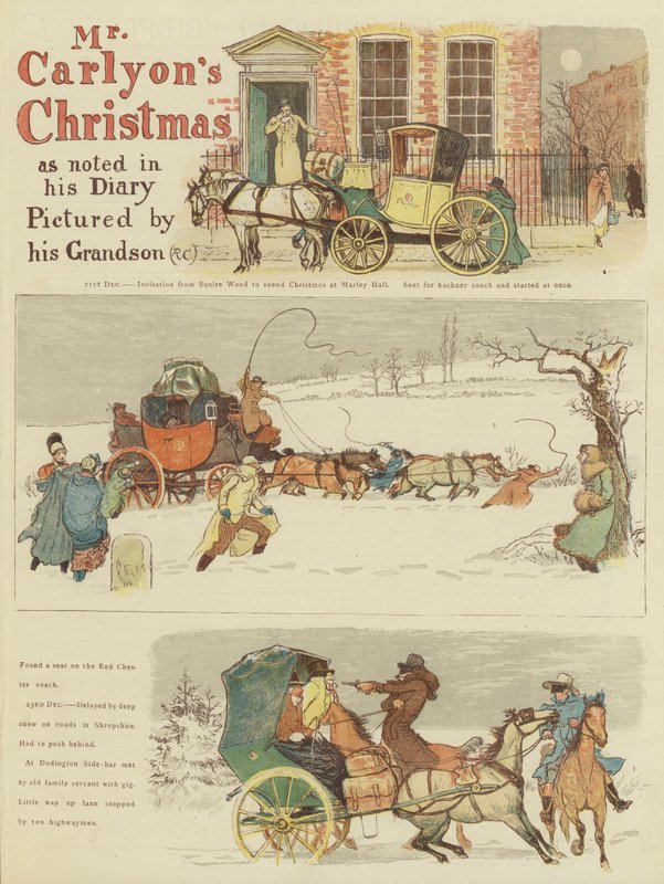 herra Carlyonin joulu (chromolitho) tekijältä Randolph Caldecott