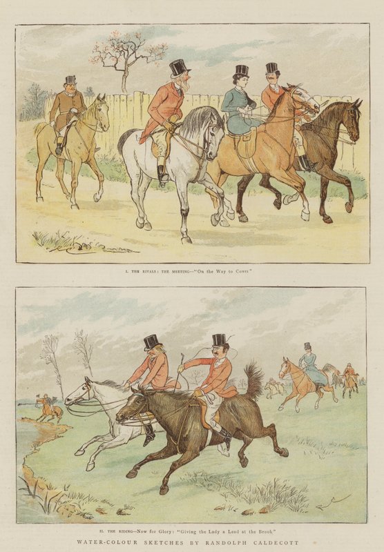 Vesiväriluonnokset (chromolitho) tekijältä Randolph Caldecott