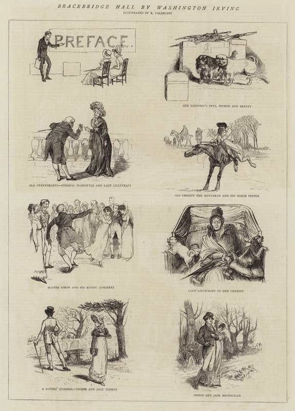 Washington Irvingin kirjoittama Bracebridge Hall tekijältä Randolph Caldecott