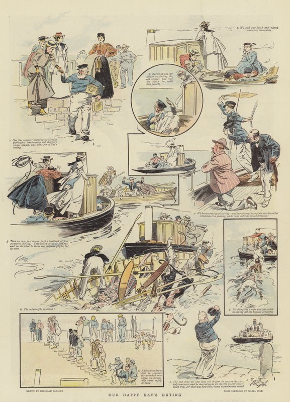 Onnellisen päivän retki (chromolitho) tekijältä Reginald Thomas Cleaver