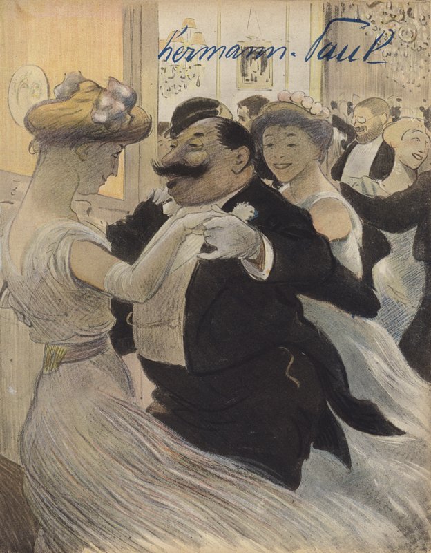 Ballroom dance (väri litho) tekijältä Rene George Hermann Paul