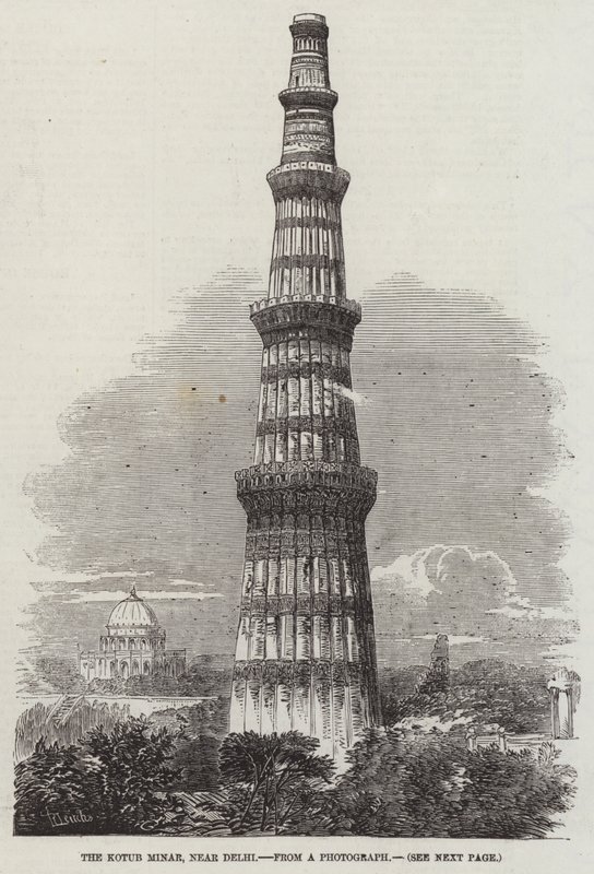 Qutub Minar, lähellä Delhiä tekijältä Richard Principal Leitch
