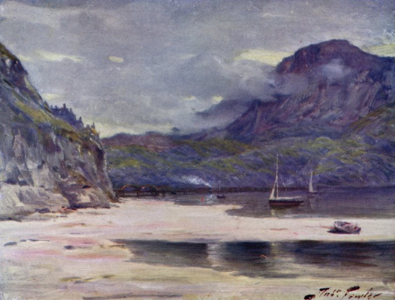 Barmouth Bridge (väri litho) tekijältä Robert (after) Fowler