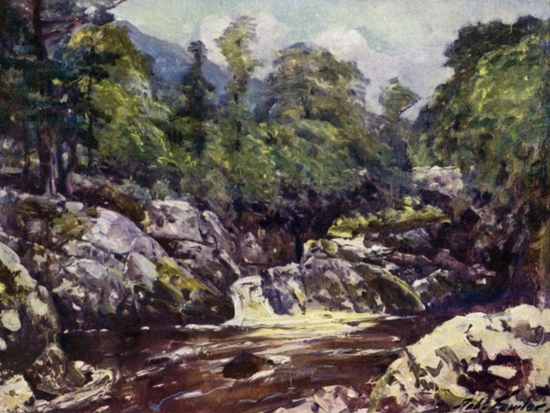 Lledrin laaksossa (väri litho) tekijältä Robert (after) Fowler