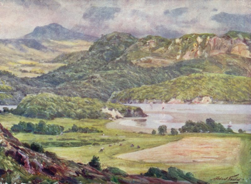 Mist on Cader Idris (väri litho) tekijältä Robert (after) Fowler