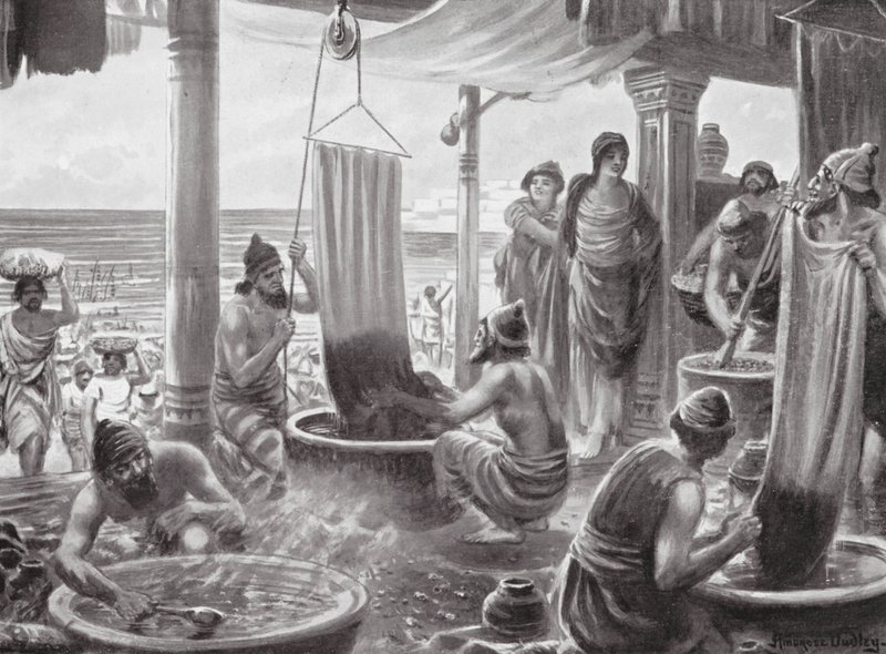Valmistaminen "Tyrian Purple" (litografia) tekijältä Robert Ambrose Dudley