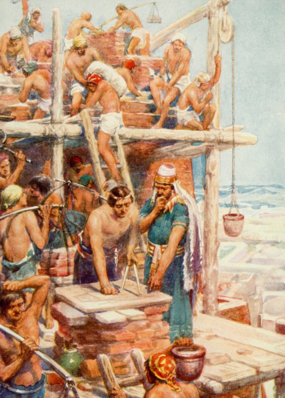 Baabelin torni (väri litho) tekijältä Robert Ambrose Dudley