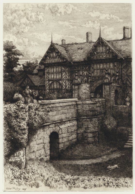 Speke Hall (etsaus) tekijältä Robert Kent (after) Thomas