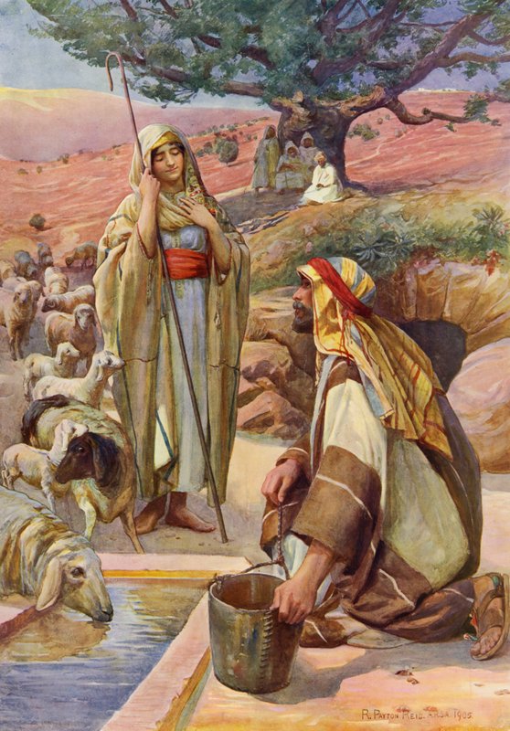 Rachel At The Well (väri litho) tekijältä Robert Payton Reid