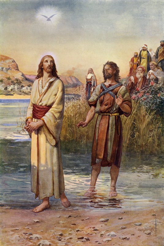Jeesuksen kaste (väri litho) tekijältä Robert Payton Reid
