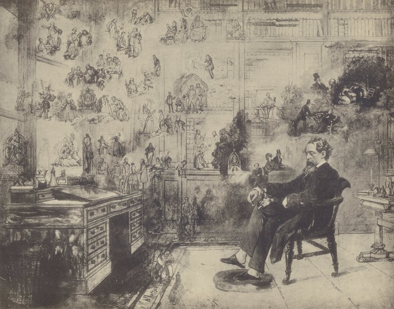 Dickensin matkamuisto (litho) tekijältä Robert William Buss