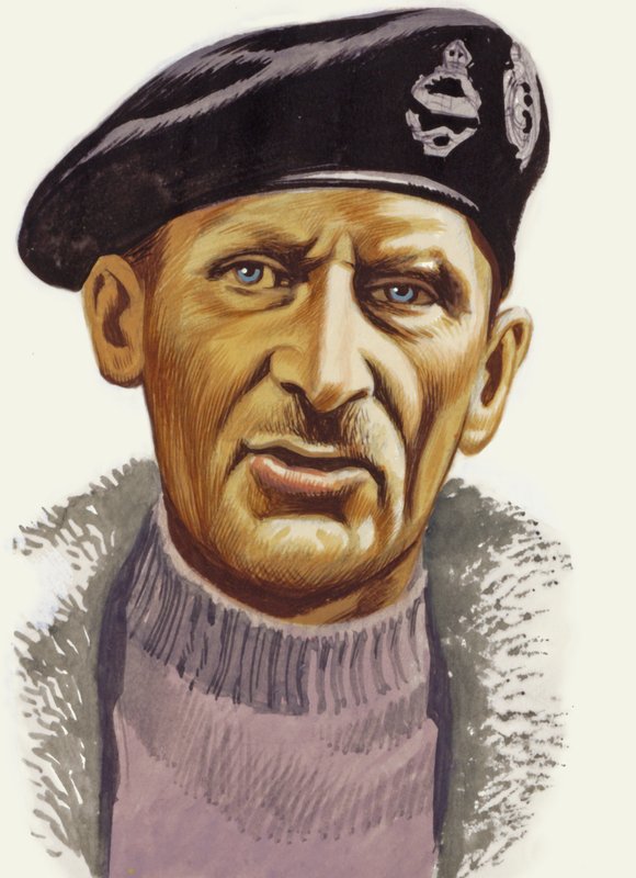 Kenraali Montgomery (guassi paperille) tekijältä Ron Embleton
