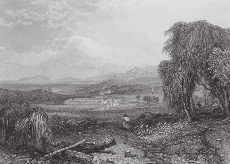 Australia: Cove, Tasmania (kaiverrus). tekijältä Samuel (after) Prout