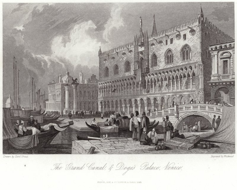 Canal Grande ja Dogen palatsi tekijältä Samuel Prout
