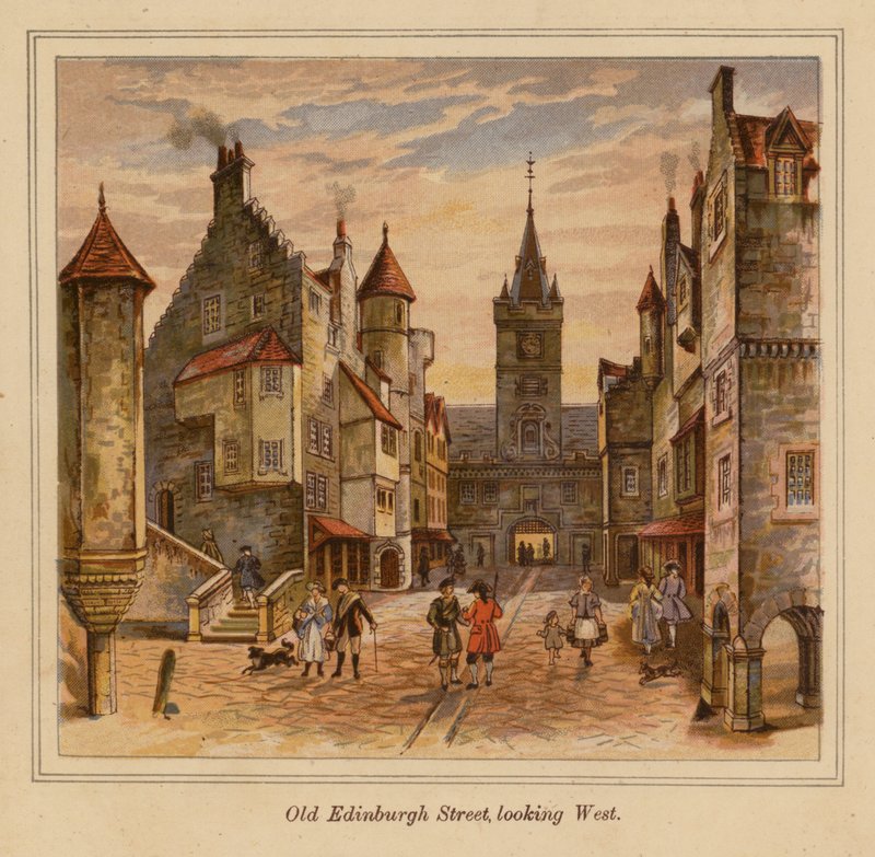 Old Edinburgh Street länteen päin (värilitro) tekijältä Scottish School