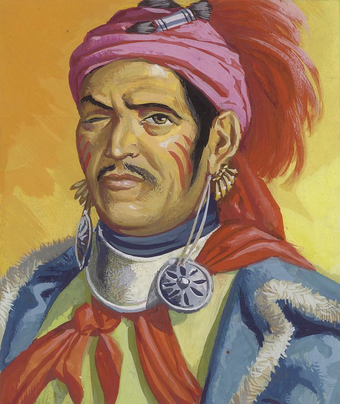Tecumseh ja Tenskwatawa (guassi paperille) tekijältä Severino Baraldi