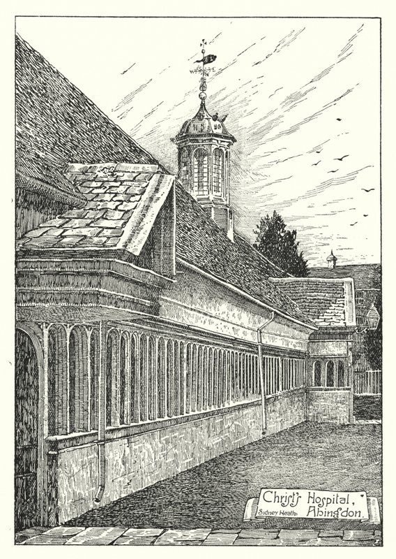 Kristuksen sairaala, Abingdon (kaiverrus) tekijältä Sidney Heath