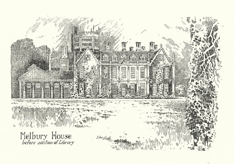 Dorset: Melbury House (litografia) tekijältä Sidney Heath