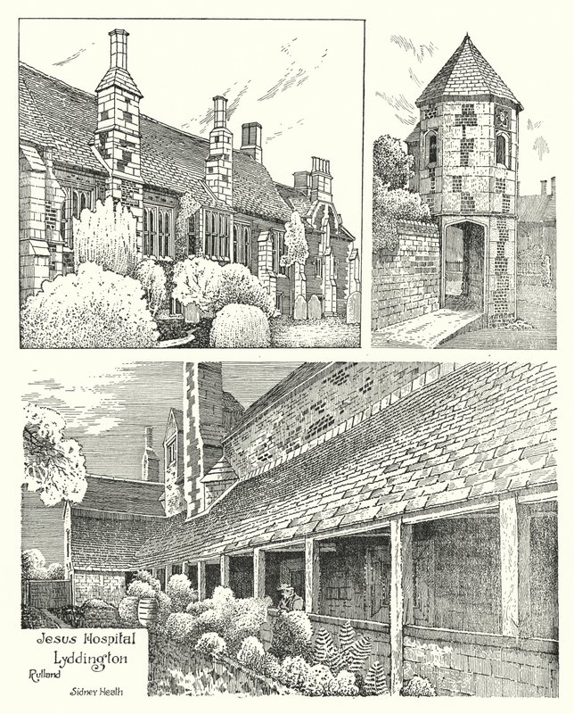 Jesus Hospital, Lyddington, Rutland (kaiverrus) tekijältä Sidney Heath