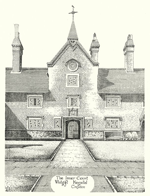 The Inner Court, Whitgift Hospital, Croydon (kaiverrus) tekijältä Sidney Heath