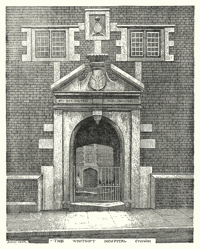 The Whitgift Hospital, Croydon (kaiverrus) tekijältä Sidney Heath