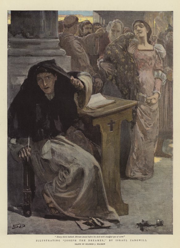 Kuvitus Joseph Unelmoija, Israel Zangwill (chromolitho) tekijältä Solomon Joseph Solomon