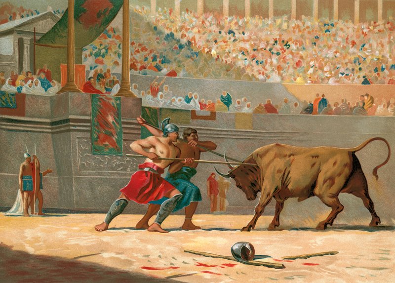 Julius Caesar katsomassa sirkusviihdettä tekijältä Spanish School