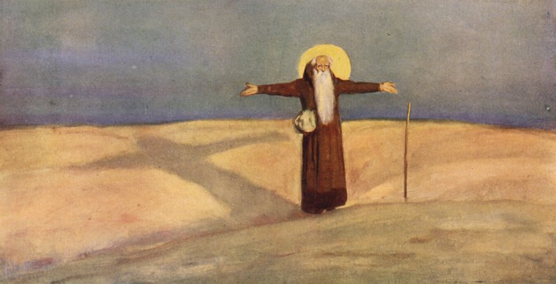 Saint Anthony in the Desert (väri litho) tekijältä Stephen Reid