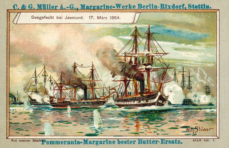 Jasmundin meritaistelu, 17. maaliskuuta 1864 (chromolitho) tekijältä Stoewer Willy