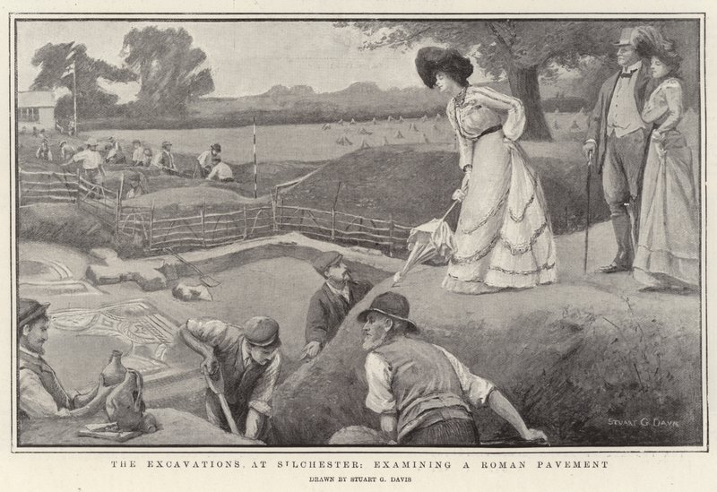Silchesterin kaivaukset, jotka tutkivat roomalaisen päällysteen lithoa tekijältä Stuart G. Davis