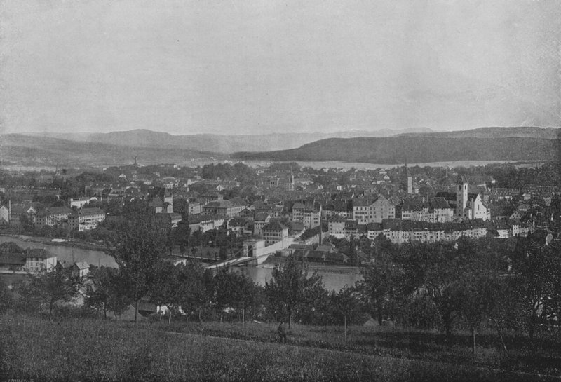 Aarau, yleisnäkymä (m/w kuva) tekijältä Swiss Photographer