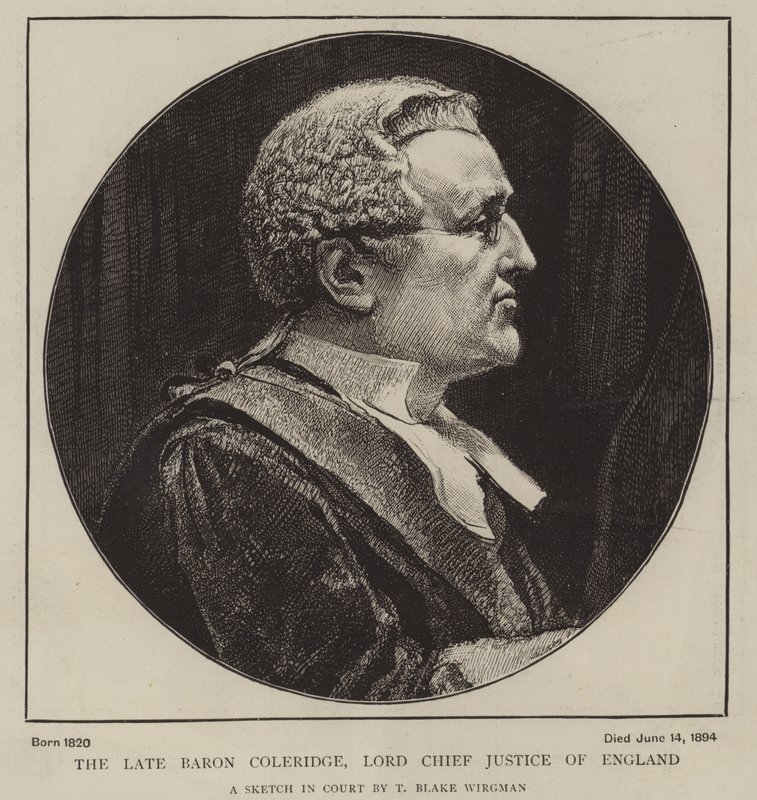 Edesmennyt paroni Coleridge, Englannin ylituomari tekijältä Theodore Blake Wirgman