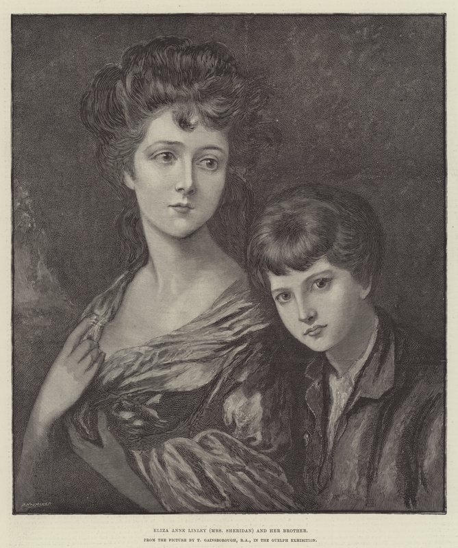 Eliza Anne Linley (rouva Sheridan) ja hänen veljensä tekijältä Thomas Gainsborough