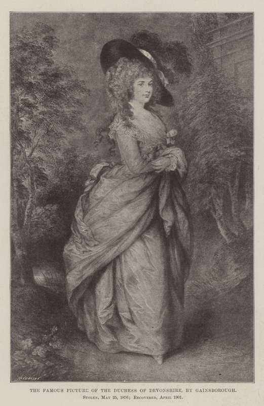 Kuuluisa kuva Devonshiren herttuattaresta tekijältä Thomas Gainsborough