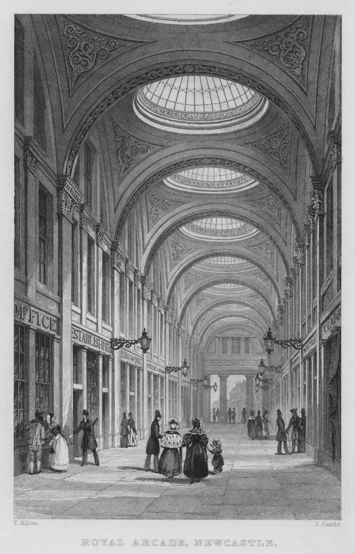 Royal Arcade, Newcastle (kaiverrus) tekijältä Thomas (after) Allom